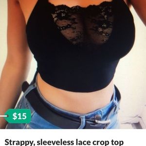 Black Laced Crop top
